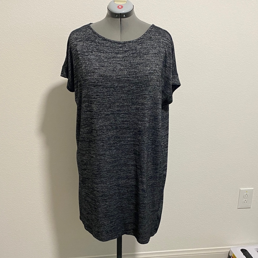 Knit Heathered Black Mini Summer Dress Comfy